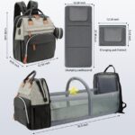 Diaper Bag Backpack for Mom and Dad – Large Capacity Baby Bag w/ USB Port – Waterproof Travel Backpack for Baby Essentials, Stylish Gray/Black