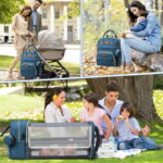 Diaper Bag Backpack, Multifunction Diaper Bag Backpack With Changing Station, USB Charging Port & Foldable Crib, Large Capacity Travel Backpack w/Sunshade&Pacifier Case&Stroller...