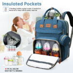 Diaper Bag Backpack, Multifunction Diaper Bag Backpack With Changing Station, USB Charging Port & Foldable Crib, Large Capacity Travel Backpack w/Sunshade&Pacifier Case&Stroller...