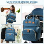Diaper Bag Backpack, Multifunction Diaper Bag Backpack With Changing Station, USB Charging Port & Foldable Crib, Large Capacity Travel Backpack w/Sunshade&Pacifier Case&Stroller...