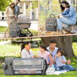 Diaper Bag Backpack, Multifunction Diaper Bag Backpack with Changing Station, USB Charging Port & Foldable Crib, Large Capacity Travel Backpack w/Sunshade&Pacifier Case&Stroller...