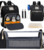 Diaper Bag Backpack, Multifunctional Baby Changing Bag with Foldable Crib & Insulated Milk Bottle Pocket, Large Capacity Travel Backpack with USB Charging Port & Stroller Strap...