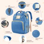 Diaper Bag Backpack, Multifunctional Baby Changing Bag with Foldable Crib & Insulated Milk Bottle Pocket, Large Capacity Travel Backpack with USB Charging Port & Stroller Strap...