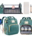 Diaper Bag Backpack, Multifunctional Baby Changing Bag with Foldable Crib & Insulated Milk Bottle Pocket, Large Capacity Travel Backpack with USB Charging Port & Stroller Strap...