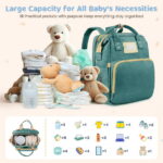 Diaper Bag Backpack, Multifunctional Baby Changing Bag with Foldable Crib & Insulated Milk Bottle Pocket, Large Capacity Travel Backpack with USB Charging Port & Stroller Strap...