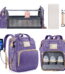 Diaper Bag Backpack, Multifunctional Baby Changing Bag with Foldable Crib & Insulated Milk Bottle Pocket, Large Capacity Travel Backpack with USB Charging Port & Stroller Strap...