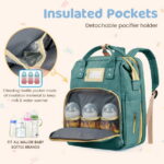 Diaper Bag Backpack, Multifunctional Baby Changing Bag with Foldable Crib & Insulated Milk Bottle Pocket, Large Capacity Travel Backpack with USB Charging Port & Stroller Strap...