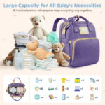 Diaper Bag Backpack, Multifunctional Baby Changing Bag with Foldable Crib & Insulated Milk Bottle Pocket, Large Capacity Travel Backpack with USB Charging Port & Stroller Strap...