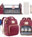 Diaper Bag Backpack, Multifunctional Baby Changing Bag with Foldable Crib & Insulated Milk Bottle Pocket, Large Capacity Travel Backpack with USB Charging Port & Stroller Strap...