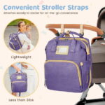 Diaper Bag Backpack, Multifunctional Baby Changing Bag with Foldable Crib & Insulated Milk Bottle Pocket, Large Capacity Travel Backpack with USB Charging Port & Stroller Strap...