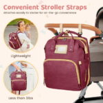 Diaper Bag Backpack, Multifunctional Baby Changing Bag with Foldable Crib & Insulated Milk Bottle Pocket, Large Capacity Travel Backpack with USB Charging Port & Stroller Strap...