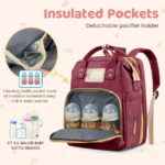Diaper Bag Backpack, Multifunctional Baby Changing Bag with Foldable Crib & Insulated Milk Bottle Pocket, Large Capacity Travel Backpack with USB Charging Port & Stroller Strap...