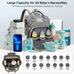 Diaper Bag Backpack, Multifunctional Baby Changing Bag with Foldable Crib & Insulated Milk Bottle Pocket, Large Capacity Travel Backpack with USB Charging Port & Stroller Strap...