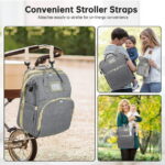 Diaper Bag Backpack, Multifunctional Baby Changing Bag with Foldable Crib & Insulated Milk Bottle Pocket, Large Capacity Travel Backpack with USB Charging Port & Stroller Strap...