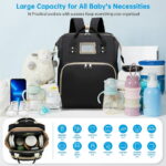 Diaper Bag Backpack, Multifunctional Baby Changing Bag with Foldable Crib & Insulated Milk Bottle Pocket, Large Capacity Travel Backpack with USB Charging Port & Stroller Strap...