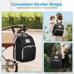 Diaper Bag Backpack, Multifunctional Baby Changing Bag with Foldable Crib & Insulated Milk Bottle Pocket, Large Capacity Travel Backpack with USB Charging Port & Stroller Strap...