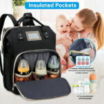 Diaper Bag Backpack, Multifunctional Baby Changing Bag with Foldable Crib & Insulated Milk Bottle Pocket, Large Capacity Travel Backpack with USB Charging Port & Stroller Strap...