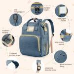 Diaper Bag Backpack, Multifunctional Baby Changing Bag with Foldable Crib & Insulated Milk Bottle Pocket, Large Capacity Travel Backpack with USB Charging Port & Stroller Strap...