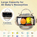 Diaper Bag Backpack, Multifunctional Baby Changing Bag with Insulated Milk Bottle Pocket & Stroller Strap, Large Capacity Travel Backpack with USB Charging Port, Baby Bags for...