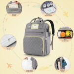 Diaper Bag Backpack, Multifunctional Baby Changing Bag with Insulated Milk Bottle Pocket & Stroller Strap, Large Capacity Travel Backpack with USB Charging Port, Baby Bags for...