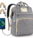 Diaper Bag Backpack, Multifunctional Baby Changing Bag with Insulated Milk Bottle Pocket & Stroller Strap, Large Capacity Travel Backpack with USB Charging Port, Baby Bags for...