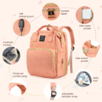 Diaper Bag Backpack, Multifunctional Baby Diaper Bags with Foldable Crib & Changing Station,Large Capacity Portable Travel Back Pack W/ USB Charging Port & Stroller Strap, Baby...