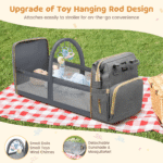Diaper Bag Backpack, Multifunctional Baby Diaper Bags with Foldable Crib & Changing Station,Large Capacity Portable Travel Back Pack W/ USB Charging Port & Stroller Strap, Baby...