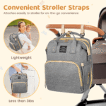 Diaper Bag Backpack, Multifunctional Baby Diaper Bags with Foldable Crib & Changing Station,Large Capacity Portable Travel Back Pack W/ USB Charging Port & Stroller Strap, Baby...