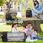 Diaper Bag Backpack, Portable Baby Bag with Changing Station, Large Capacity Baby Diaper Bags w/ Stroller Straps & Insulated Pockets, Multipurpose Waterproof Travel Backpack...