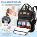 Diaper Bag Backpack, Portable Baby Bag with Changing Station, Large Capacity Baby Diaper Bags w/ Stroller Straps & Insulated Pockets, Multipurpose Waterproof Travel Backpack...