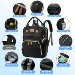 Diaper Bag Backpack, Portable Baby Bag with Changing Station, Large Capacity Baby Diaper Bags w/ Stroller Straps & Insulated Pockets, Multipurpose Waterproof Travel Backpack...