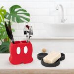 Disney Mickey Mouse Iconic 2 Piece Soap Dish & Toothbrush Holder Set