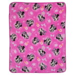 Disney Minnie Mouse 5-Piece Toddler Bedding Set & Blanket Bundle, Toddler Bed, Girl, Pink, Polyester