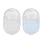 DODAMOUR 2 Pack Travel Soap Case, Portable Soap Container with Lid, Plastic Leakproof Bar Soap Holder Dish for Traveling, Camping, Gym, Bathroom (White, Blue)
