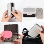 DODAMOUR 2 Pcs Travel Soap Container with Lid, Portable Bar Soap Holder with Soap Tray, Soap Case for Travel Camping Outdoor (Fog Blue & Gray)