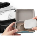 DODAMOUR 2 Pcs Travel Soap Container with Lid, Portable Bar Soap Holder with Soap Tray, Soap Case for Travel Camping Outdoor (Fog Blue & Gray)