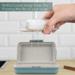 DODAMOUR 2 Pcs Travel Soap Container with Lid, Portable Bar Soap Holder with Soap Tray, Soap Case for Travel Camping Outdoor (Fog Blue & Gray)