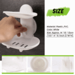 Double Soap Dish Strong Suction Holder Cup Tray for Shower Bathroom (White)