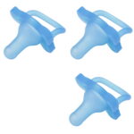 Dr. Brown's Happy Paci 100% Silicone Baby Pacifier, Age 0-6 Months, Blue, BPA Free, 3 Pack