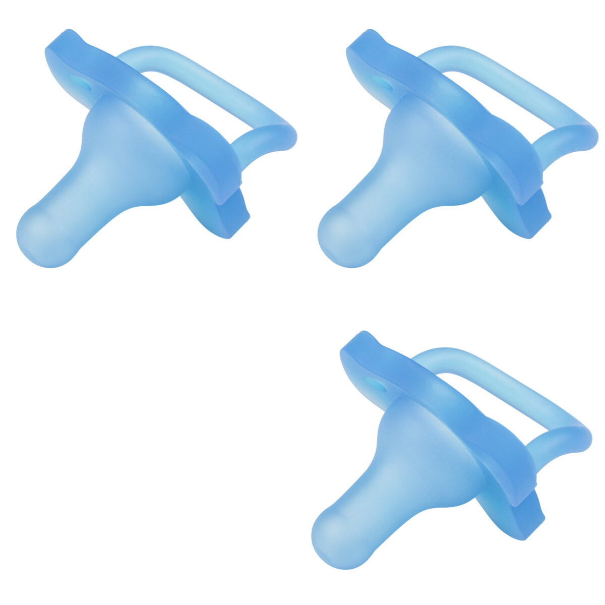 Dr. Brown's Happy Paci 100% Silicone Baby Pacifier, Age 0-6 Months, Blue, BPA Free, 3 Pack