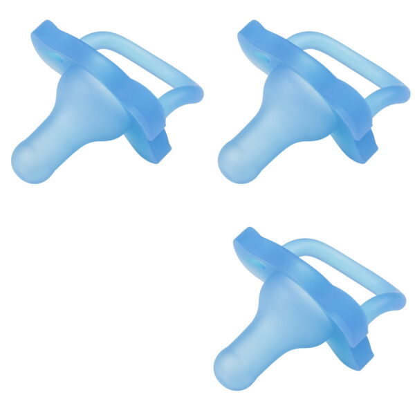 Dr. Brown's Happy Paci 100% Silicone Baby Pacifier, Age 0-6 Months, Blue, BPA Free, 3 Pack