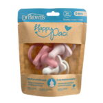 Dr. Brown's HappyPaci 100% Silicone Baby Pacifier 0-6m, BPA Free, White, Pink, Light Pink, 3 Pack