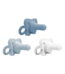 Dr. Brown's HappyPaci 100% Silicone Baby Pacifier, One-Piece, White/Blue/Light Blue, 0-6m, 3 Pack