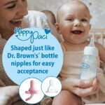 Dr. Brown's HappyPaci 100% Silicone Baby Pacifier, One-Piece, White/Blue/Light Blue, 0-6m, 3 Pack
