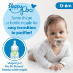 Dr. Brown's HappyPaci 100% Silicone Pacifier 0-6m, BPA Free, Cool Gray, Green, Ecru, 3 Pack