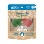 Dr. Brown's Holiday HappyPaci, 100% Silicone Baby Pacifier 0-6m, Red/Green/White, BPA Free, 3 Pack
