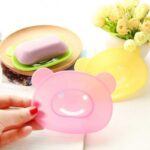 Draining Soap Dishes, Dishwashing Sponge Soap Holder with Water Tray, Keep The Place Dry, Easy to Clean Bear Soap Cases, Suitable for Kitchen, Bathroom, Soap Container