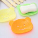 Draining Soap Dishes, Dishwashing Sponge Soap Holder with Water Tray, Keep The Place Dry, Easy to Clean Bear Soap Cases, Suitable for Kitchen, Bathroom, Soap Container