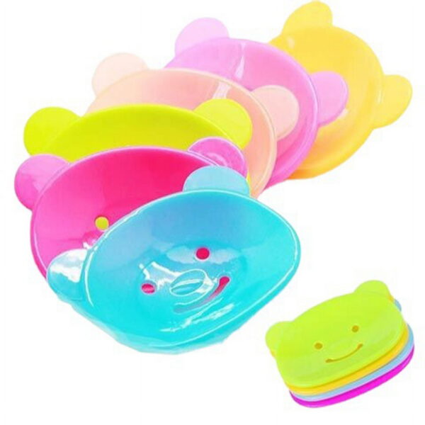Draining Soap Dishes, Dishwashing Sponge Soap Holder with Water Tray, Keep The Place Dry, Easy to Clean Bear Soap Cases, Suitable for Kitchen, Bathroom, Soap Container