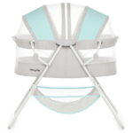 Dream On Me Karley Bassinet in Blue and Grey, Quick Fold and Easy to Carry, Large Storage Basket